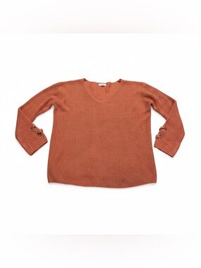 Rosette Women’s Sweater, Burnt Orange, Size Medium, Knit